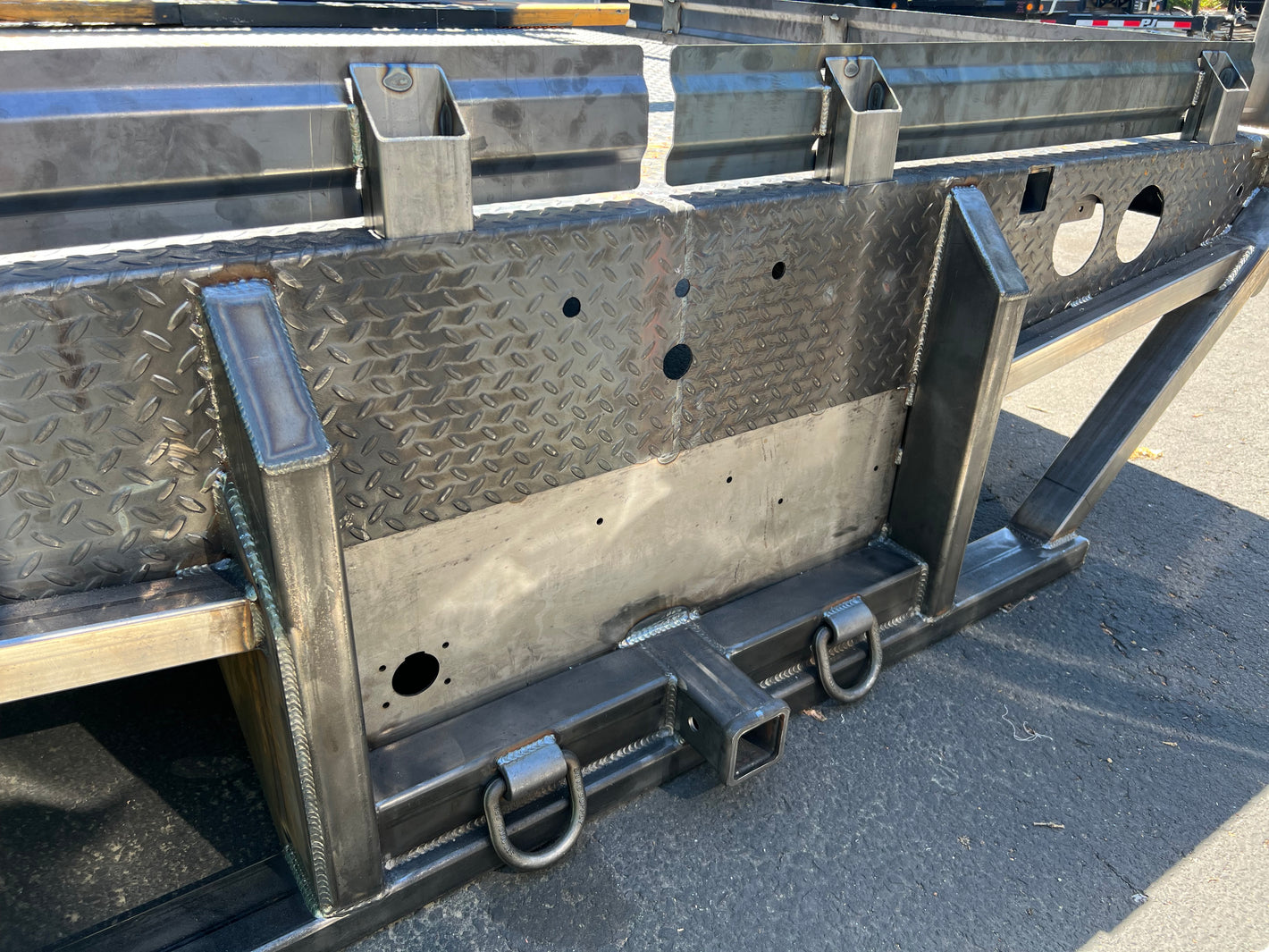 Rear Hitch Plate In Raw Steel and Fresh Welding